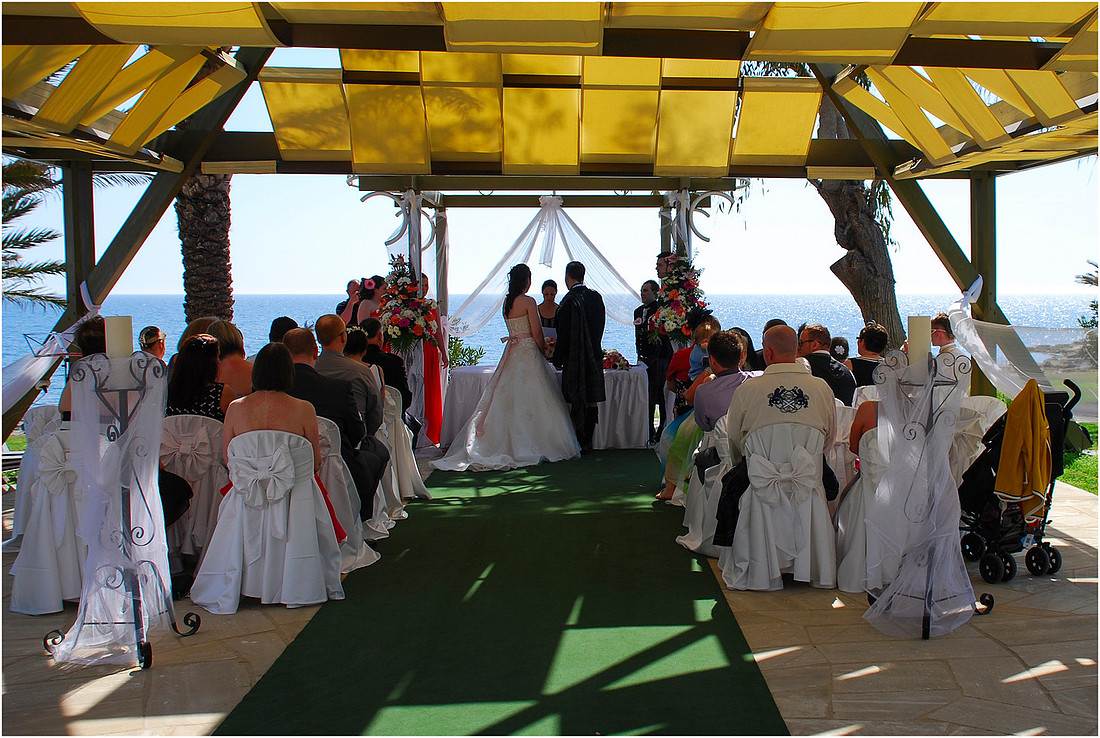 swapping Vows at the Alter Athena Beach Hotel Paphos Cyprus
